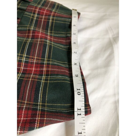 Vintage Plaid Pleated Skirt Girls 10/Women's XS Red USA Dark Academia Preppy - Picture 5 of 6